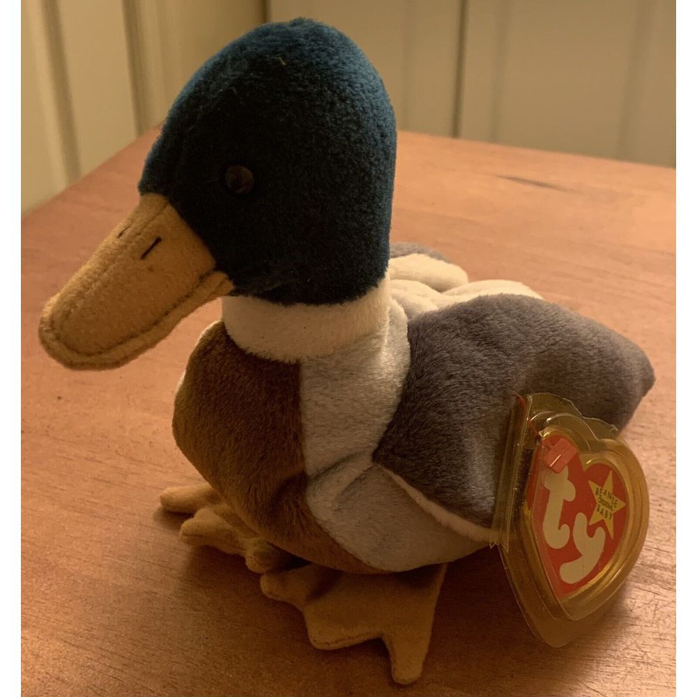 Vintage Original Ty Beanie Baby Jake the Mallard‎ Very Rare Tag Errors
